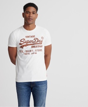 Superdry Vintage Logo Bonded Férfi Pólók Fehér | RFKLJ3540